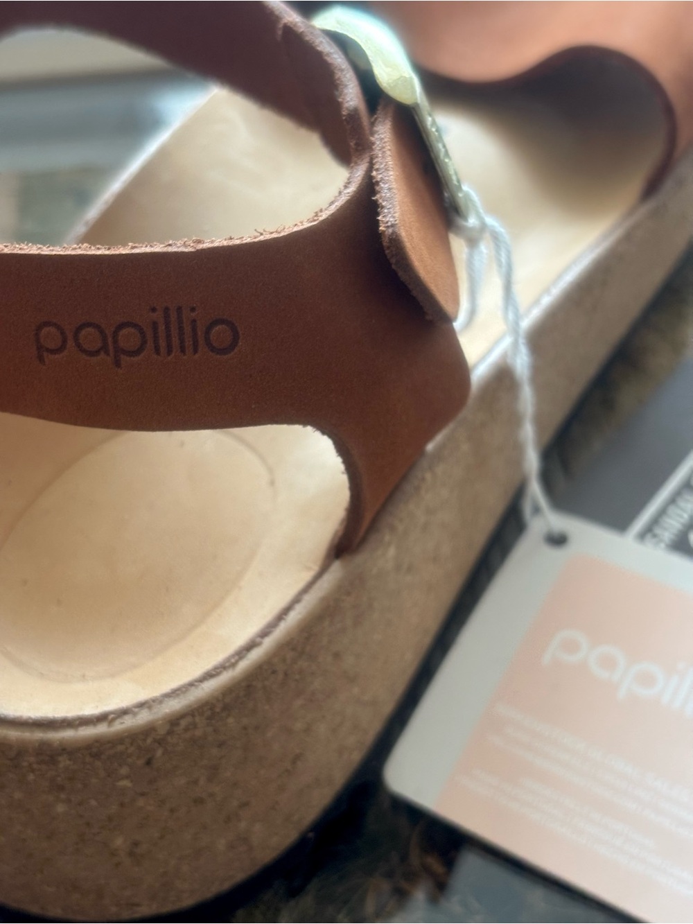 Papillio 💅 Birkenstock Glenda Pecan Brown Nubuck Leather Platform Sandals NEW - Picture 9 of 13